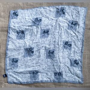 Vintage Gap Floral Word Toss Silk Handkerchief Bandana Scarf Shabby Romance